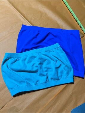 Yahada Blue and Aqua Seamless Bandeau Duo